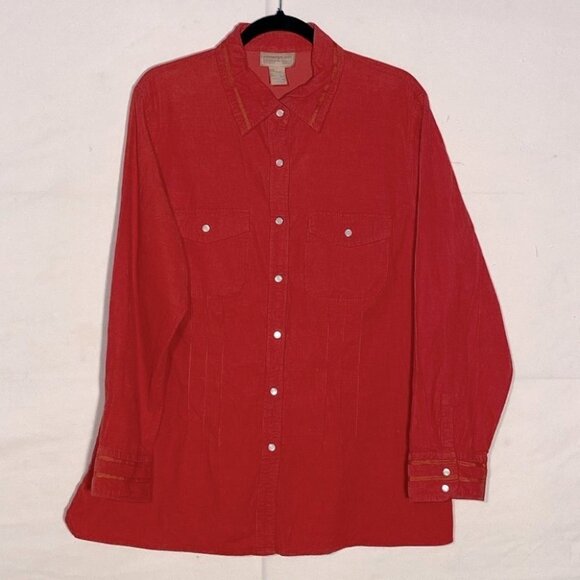 Cotton Ginny Plus Burnt Orange Corduroy Long Sleeve Top (size S fits like XL) - Picture 11 of 11